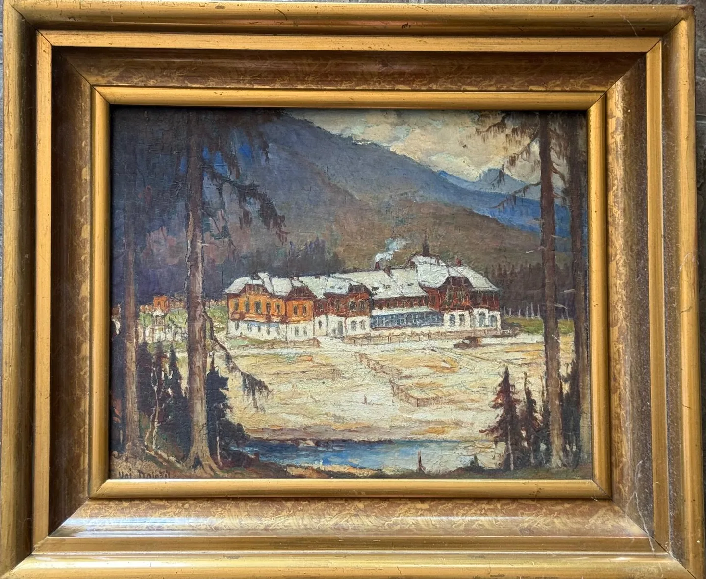 Painting Vojtech Doležil - Hotel "Lorkova vila" na mountain cestě